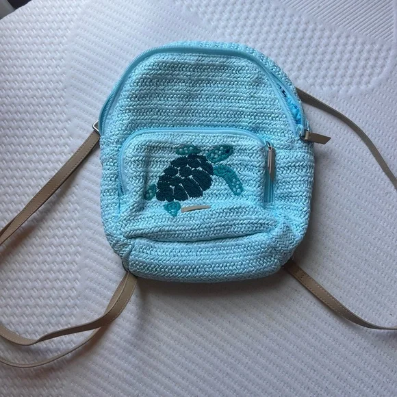 Vera Bradley Mini Blue Turtle Backpack - Picture 1 of 5